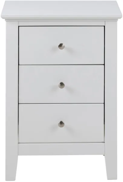 ACT NORDIC Linnea Nachttisch, mit 3 Schubladen - weißes MDF (45x34)