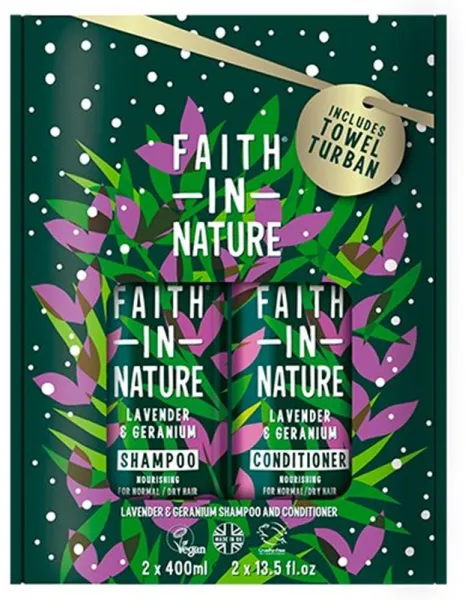 Faith in Nature Geschenkset Lavendel & Geranie Shampoo & Spülung